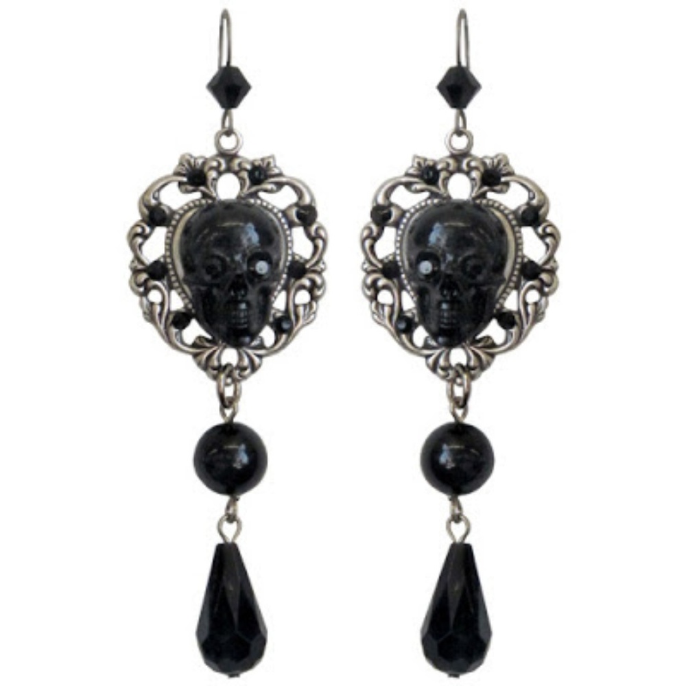 Tina Tarantino RARE 'Evensong' Skull Earrings NEW
